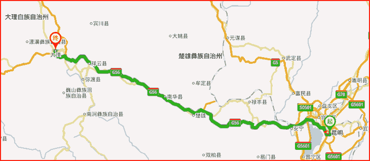 昆明到大理長途搬家線路地圖.png 昆明到大理長途搬家線路地圖.png
